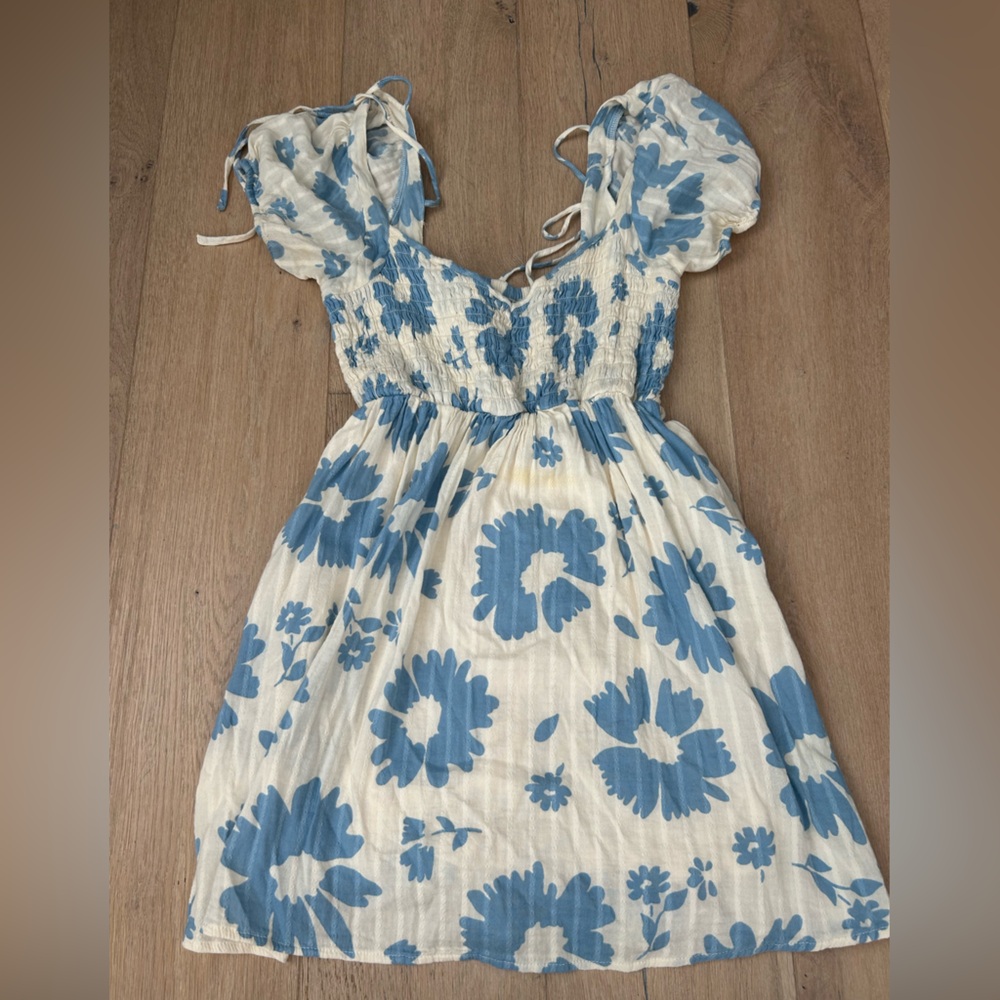 Floral Blue and White Dress